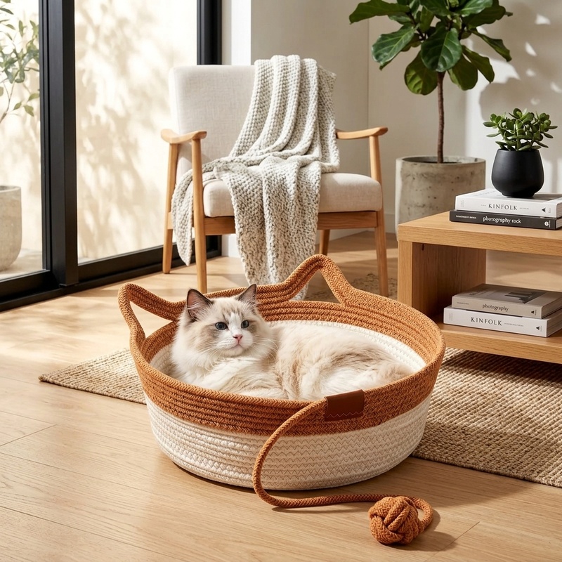 Furniture Hardware For Bed - Cesta/Cama para Gatos de Cuerda de