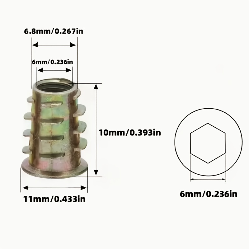 100 Piezas de Insertos Roscado - Furniture Hardware Threaded Inserts reseña y precio