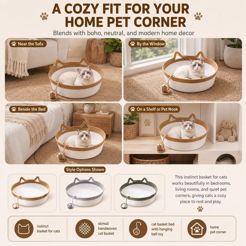 Cesta/Cama para Gatos de Cuerd - Furniture Hardware For Bed reseña y precio